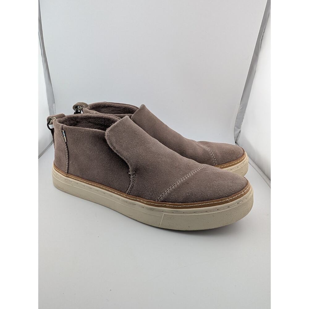 Toms Women's Size 8 Paxton Taupe Suede Leather Slip On Shoes Low Ankle Bootie